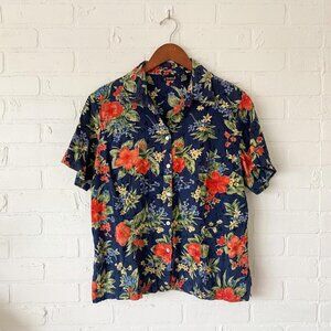 Y2K vintage Northcrest floral button up size XL